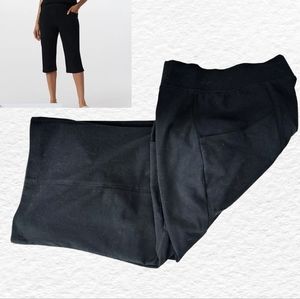 Black Capris Denim & Co. Active Stretch Skimmer Pockets Petite Large PL